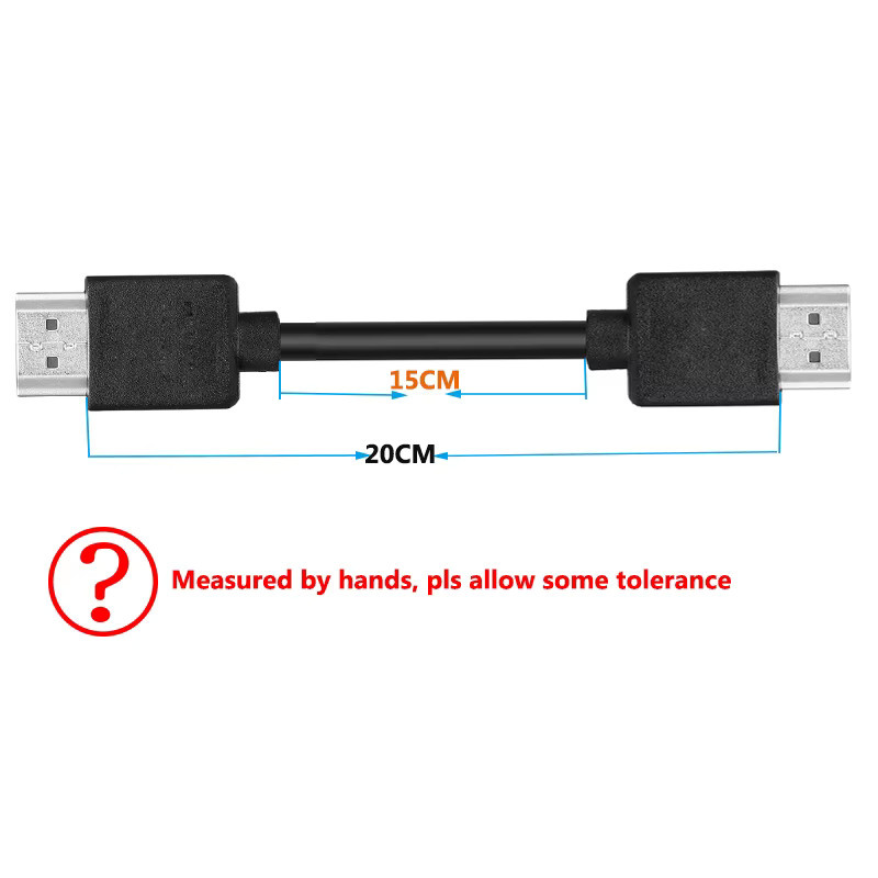 Ultra-Kurzes HDMI 2.0 Kabel in Schwarz für 4K 60Hz und HDR mit Unterstützung für ARC, CEC und Dolby Vision, Länge: 15 cm - Bild 2