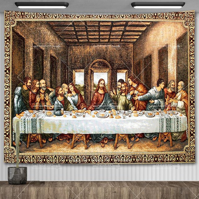 FFO Wandbehang Das letzte Abendmahl Tapisserie als Ölgemälde-Reproduktion in Mehrfarbig - Bild 1