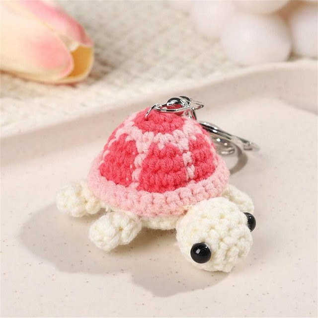Rd lala Taschenanhänger, Schildkröte, handgehäkelt, Unisex - Bild 1