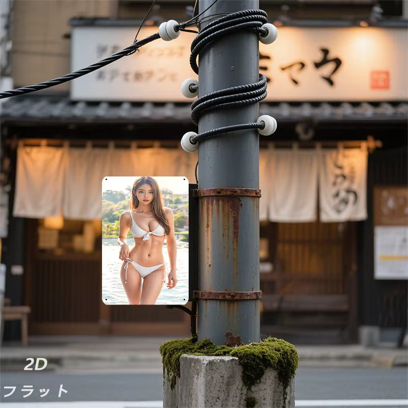 HELLOYOUNG Bikini Girl Lake Metallwandkunst – Minimalistisches Landschaftsgemälde für dein Wohnzimmer und Schlafzimmer - Bild 4