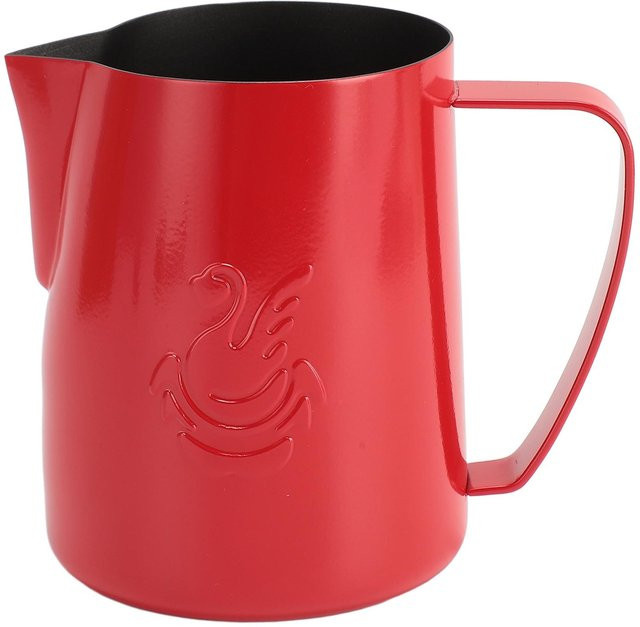 TOPINCN Kaffee Aufschäumkännchen aus Edelstahl mit Spitzschnabel-Ausgießer für Latte Art in Rot - Bild 1