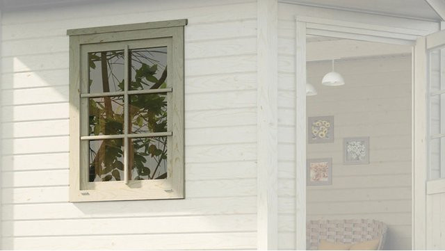 WEKA Zusatzfenster für Gartenhäuser aus Holz und Glas in Beige, B: 84 cm, H: 113 cm - Bild 1
