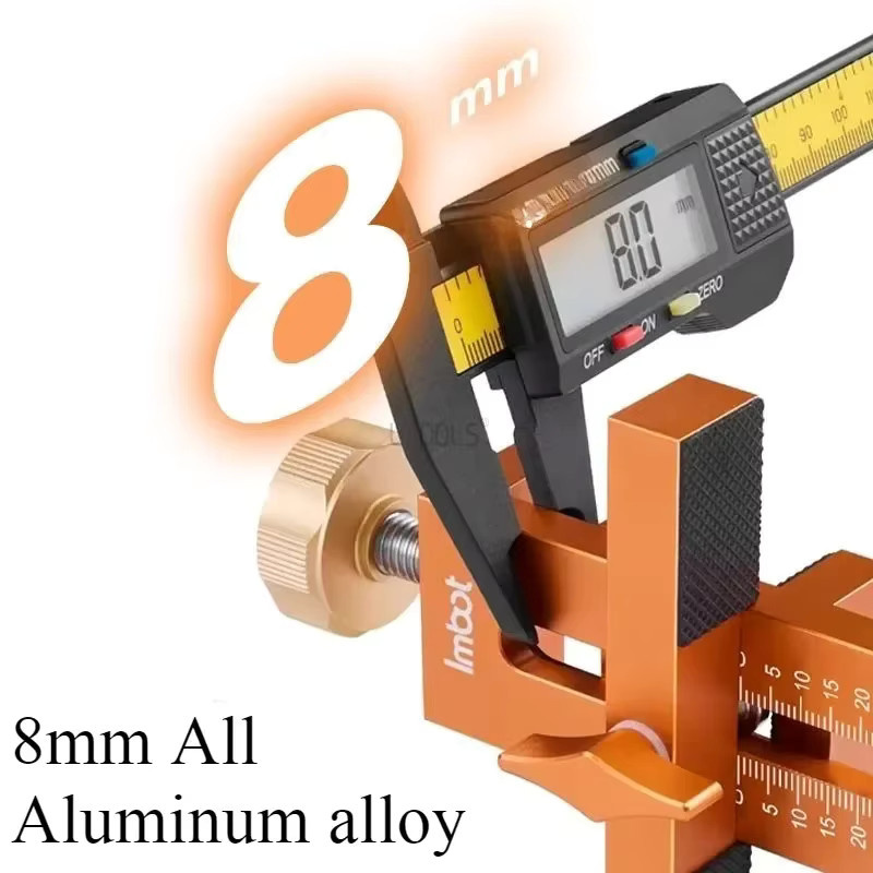 LTOOLS Installationsvorrichtung für Schranktüren aus Aluminium in Orange mit verstellbarem Klemmbereich von 7–40 mm - Bild 3