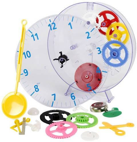 Techno Line Model Kids Clock Mechanischer Lernbausatz Wanduhr Transparent und Multicolour, Durchmesser: 20 cm - Bild 1