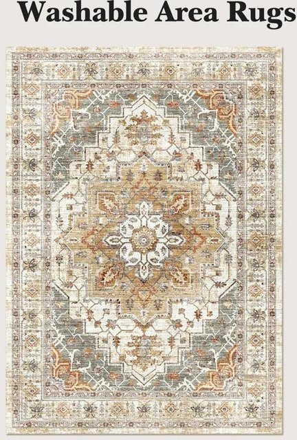 Waschbarer Vintage Akzentteppich von BC-Warm Home in Beige, B/T: 60 x 40 cm - Bild 1