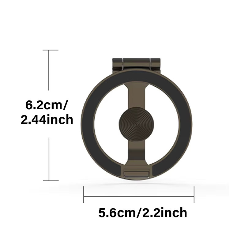WSSHE Dualer magnetischer Handy-Fingerring-Halter in Schwarz, abnehmbarer Handygriff und Ständer kompatibel mit MagSafe für iPhone und Samsung - Bild 5