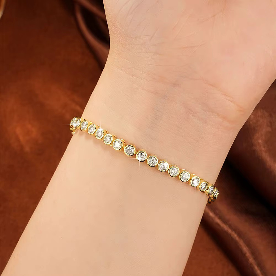 OXTAO Armband, Moissanit, 14K Goldfilled, Damen - Bild 3