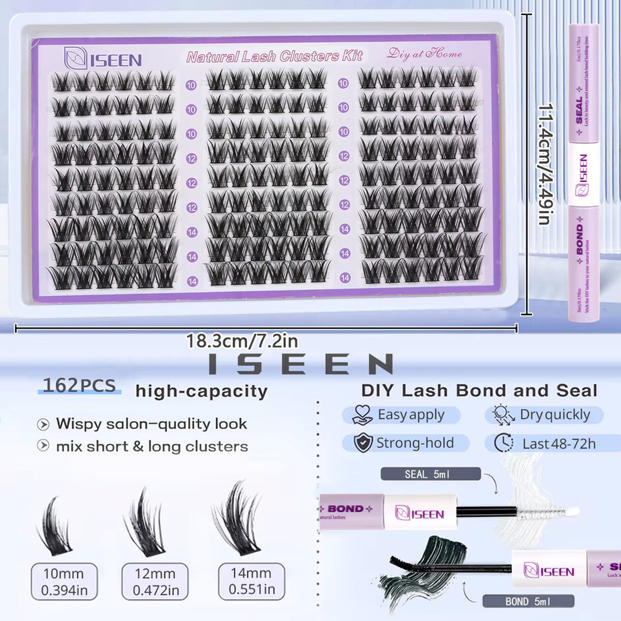 ISEEN Wimperncluster-Set, Wispy, C-Locken, Unisex - Bild 2