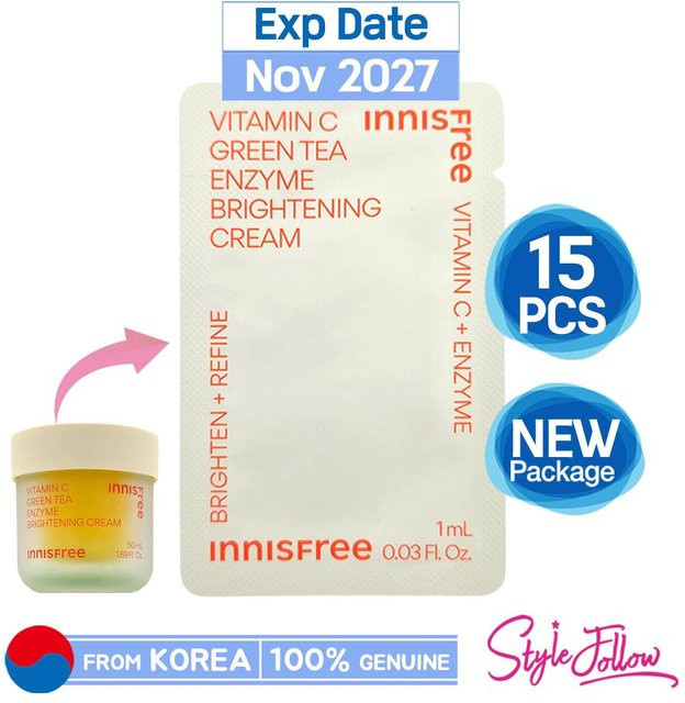 INNISFREE Vitamin C Grüntee Enzym Aufhellende Creme, 15 x 1 ml, Gesicht - Bild 1