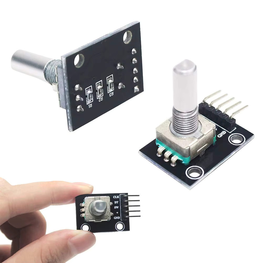 5 Stück KY-040 360-Grad-Drehgebermodul mit Druckknopf für Arduino, Schwarz - Bild 2