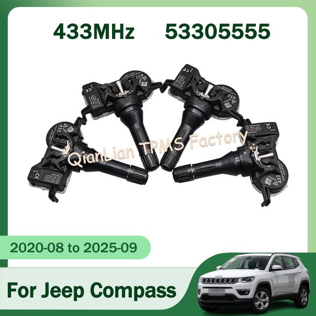GANGLE Reifendruck Überwachung System 433 MHz in Schwarz für Jeep Compass Renegade Grand Cherokee - Bild 1