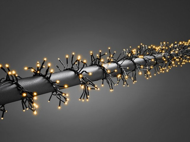 Konstsmide Micro LED Lichterkette Cluster mit 768 bernsteinfarbenen LEDs, schwarz, für innen und außen - Bild 1