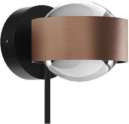 Top Light Puk! 80 Wall Avantgarde Wandleuchte in Kupfer gebürstet und Schwarz matt mit klarem Glas - Bild 1