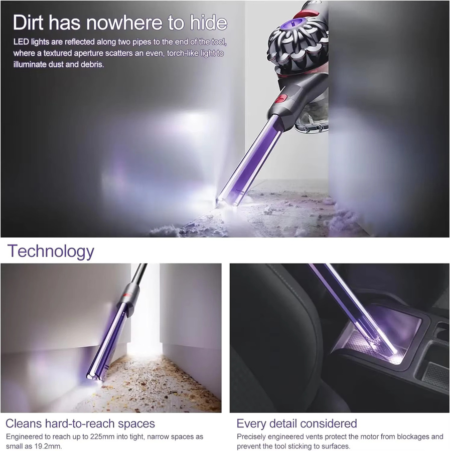 Dyson Ersatz Fugendüse für Cordless Staubsauger in Purple für V7 V8 V10 V11 V15 Modelle - Bild 2