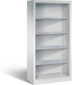 C+P Stahlregal Acurado mit Rückwand, Korpus Lichtgrau, H x B x T: 195 x 93 x 50 cm - Bild 1