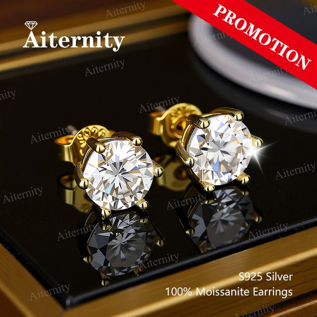 AITERNITY Ohrstecker, 925 Silber, Moissanit, Damen - Bild 1