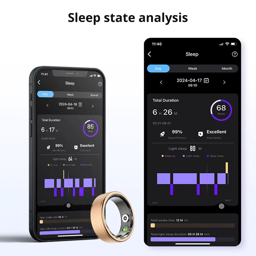 COLMI R03 Smart Ring Ladegehäuse für Männer und Frauen in Schwarz mit Gesundheitsmonitor und IP68 sowie 5ATM Wasserdichtigkeit - Bild 3