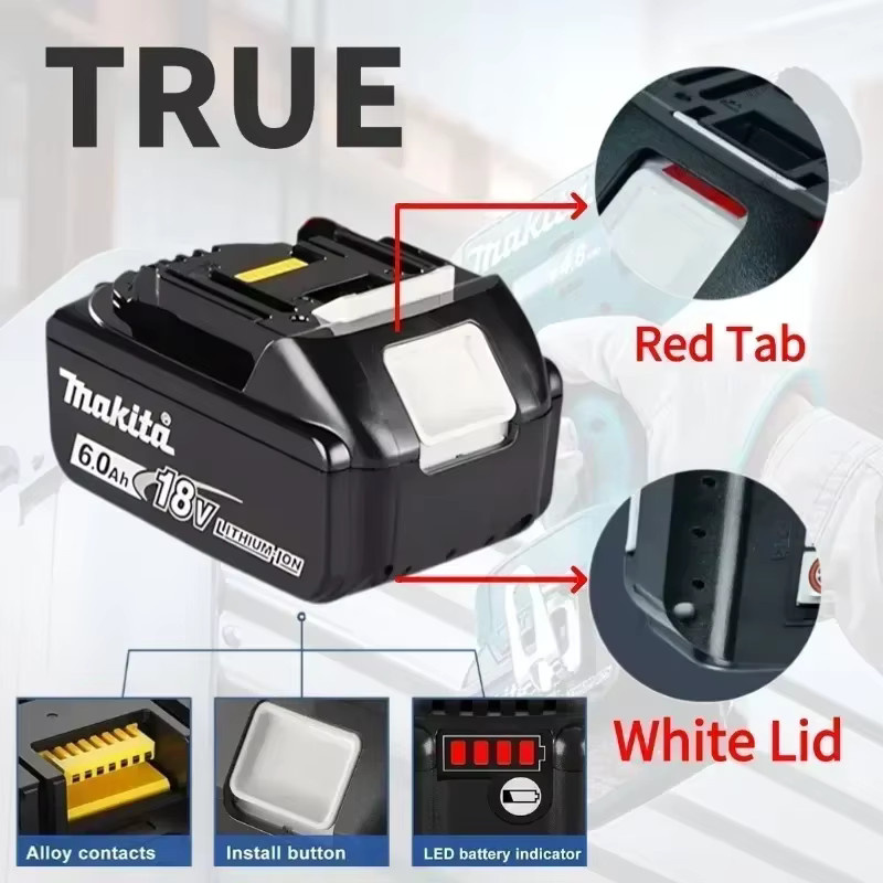 Makita 18V Lithium-Ionen Akku mit 6,0Ah für Elektrowerkzeuge, Schwarz - Bild 2