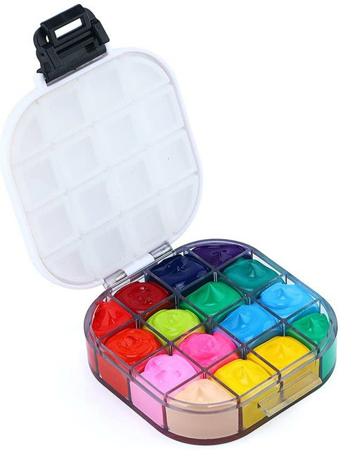 SeamiArt Faltbare Aquarellpalette mit 16 Fächern als versiegeltes und feuchtigkeitsspendendes Farbtablett zur Pigment-Aufbewahrung für Ölgemälde und Kunstbedarf - Bild 1