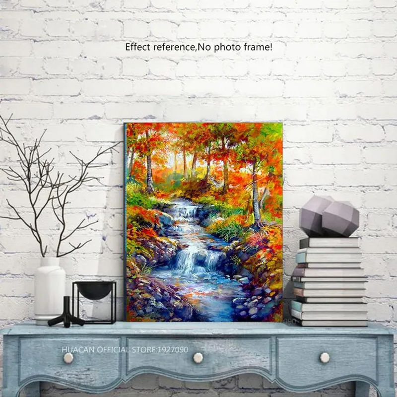 FIYO Diamant-Malerei Landschaft mit Tieren als moderne Diamant-Stickerei in Querformat, mehrfarbig, B: 30 cm, H: 20 cm - Bild 2