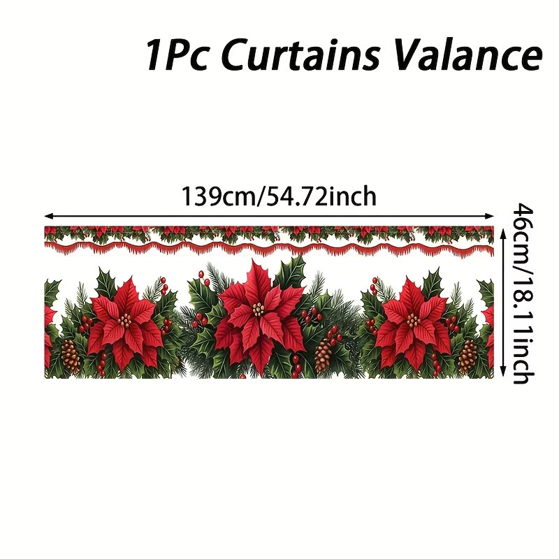 DUTRIEUX Weihnachtsvorhang aus Polyester mit Volant für deine Winterparty-Dekoration, Breite: 139 cm, Höhe: 46 cm - Bild 5