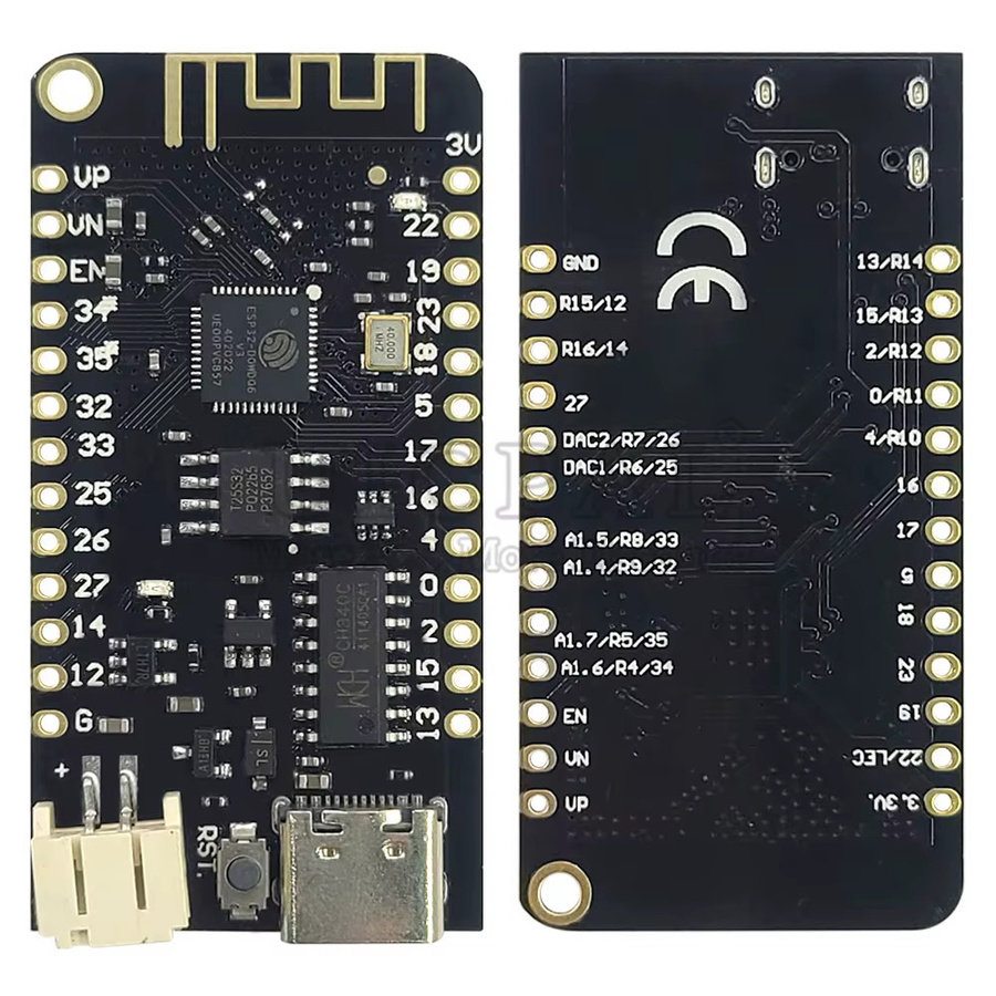 BT-WLAN-Modul UICPAL für MicroPython-Entwicklungsboard mit Bluetooth, Wi-Fi, Lithium-Batterie-Schnittstelle, 4MB Flash-Speicher und USB Typ-C in Schwarz - Bild 2