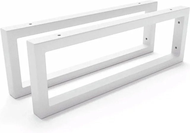 HEVVA Waschtischhalterung RHEIN 2er Set Weiß matt aus Metall, Höhe: 15 cm, Tiefe: 45 cm - Bild 1