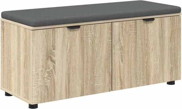vidaXL Flurbank mit Kissen und Schuhregal in Sonoma-Eiche, B/T/H: 100 x 38 x 46 cm - Bild 1