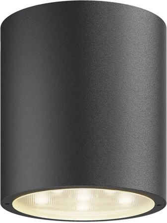 Lucande LED Deckenleuchte Meret Schwarz aus Aluminium, modern und spritzwassergeschützt für Außenbereiche