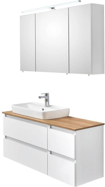 Pelipal Badmöbel-Set Quickset 360 in Weiß Glanz mit Keramik Aufsatzbecken und Waschtischunterschrank B/H/T: 113 x 200 x 50 cm - Bild 2