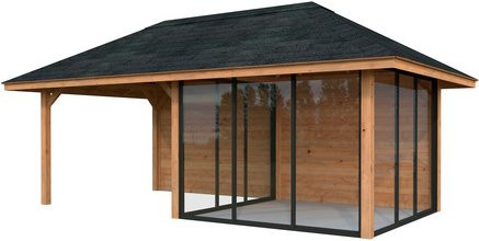 PALMAKO Pavillon Bianca Set 206 Slide aus Fichtenholz in Braun, B/H/T: 588 x 319 x 300 cm - Bild 1