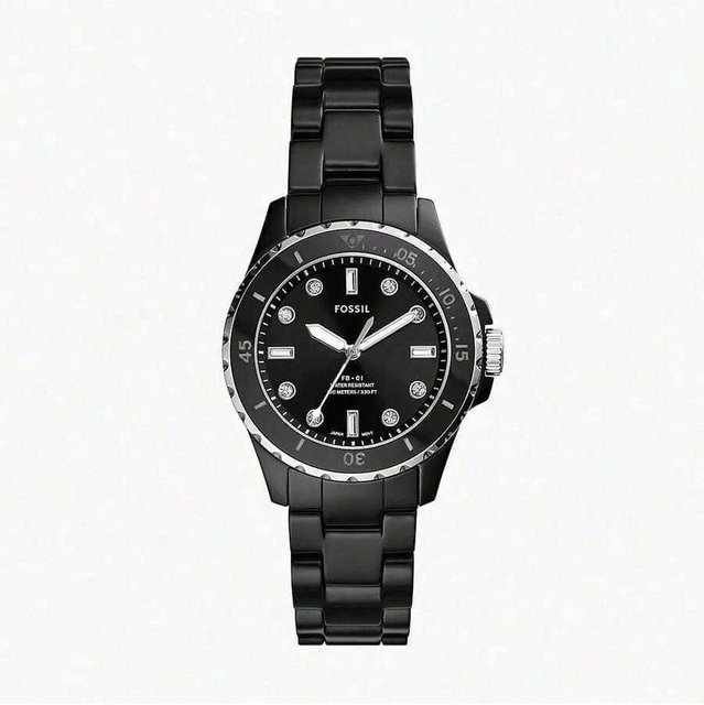 Fossil Armbanduhr, Keramik, Schwarz, Quarz, Damen - Bild 1