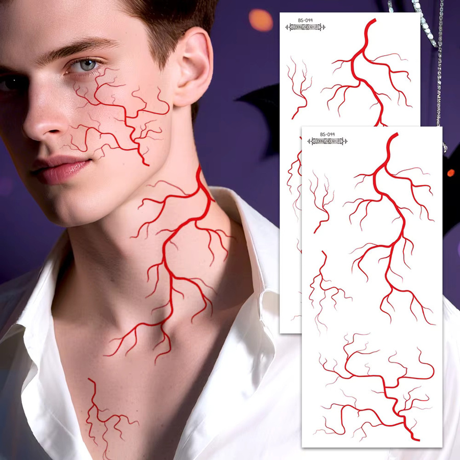 ROCOOART Lightning Tattoos, 2 Blatt, Schwarz und Rot, Unisex - Bild 2