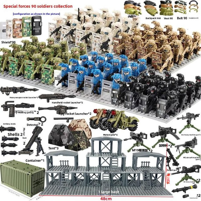 Spezialeinheiten Militärbausteine Zombie Geist Männer Mini-Humanoide Puppe, Wachturm Szene, ab 14 Jahren - Bild 1