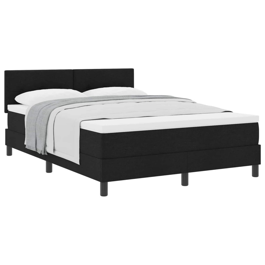 vidaXL Boxspringbett mit Matratze Schwarz Stoff B/T/H: 200 x 140 x 280 cm - Bild 2