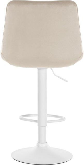 CLP Barhocker Toni in Beige aus Samt mit Rückenlehne und Metallgestell - Bild 1