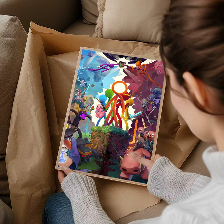 Potdemiel Vintage-Poster mit abstrakten Tiermotiven in Multicolour, Rechteckiges Wandkunst-Poster aus Papier - Bild 5