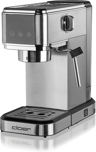 Cloer Espressomaschine Siebträgermaschine in Silber mit 20 Bar und 1 l Wassertank - Bild 1