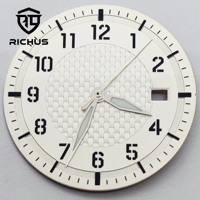 RICHUS Zifferblatt, 34 mm, schwarz, grün leuchtend - Bild 1