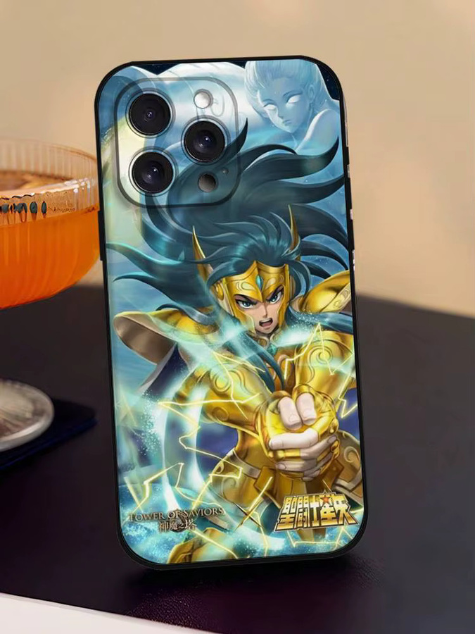 Mesuca Handyhülle Saint Seiya Aiolos Camus Silikonhülle für iPhone 17 16 15 14 13 12 11 Pro Max Mini X Xs XR in Schwarz und Multicolour - Bild 4