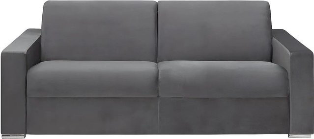 Vente-unique Schlafsofa Calito in Anthrazitgrau mit Samtbezug, Breite: 216 cm - Bild 1