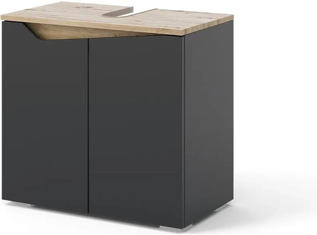Vicco Waschbeckenunterschrank Marelle Anthrazit Eiche mit 2 Türen, B: 60 cm, T: 57,5 cm - Bild 2