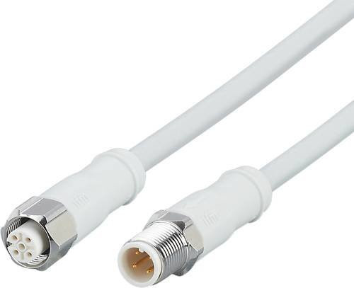 ifm electronic Verbindungsleitung EVF495 mit Stecker und Buchse, gerade, 10 m Länge, 4 bis 5 Polzahl, weiß - Bild 1