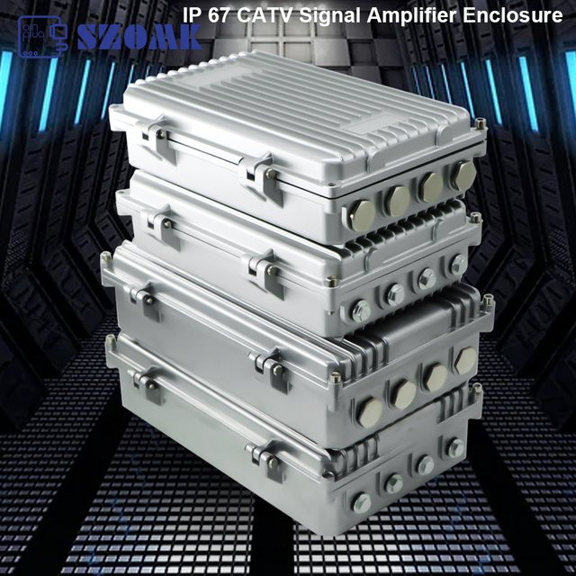 SZOMK Aluminium Gehäuse IP68 wasserdichtes Anschlussgehäuse für Elektronik in Silber B/T/H: 21,0 x 13,0 x 6,0 cm - Bild 1