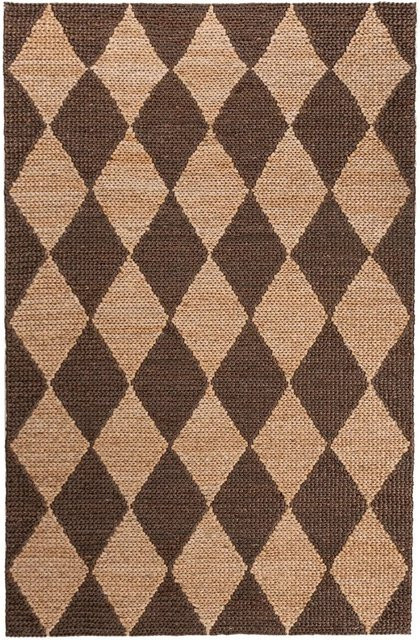 Flair Rugs Kurzflorteppich Effie in Braun mit Jute-Optik, B x T: 160 x 230 cm - Bild 1