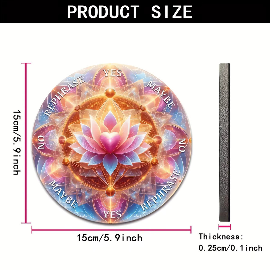 Lotus-Pendel-Wahrsagetafel mit Kristallkugel und Pendelschaukel für spirituelle Meditation, buntes Floral-Design im Boho-Stil - Bild 3