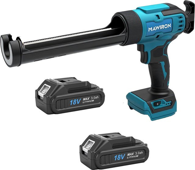 MAWIRON 18V Akku-Kartuschenpistole Set mit 2 Stück 3,0Ah Akkus, 6-stufig einstellbare elektrische Klebepistole mit automatischer Druckentlastung für Klebstoffe und Dichtstoffe - Bild 1