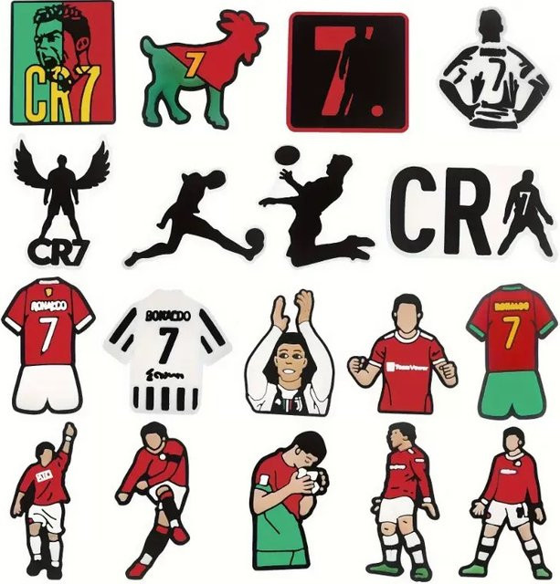 18 Stück Fußballstar Cristiano Ronaldo Schuh-Charms, Kinder - Bild 1