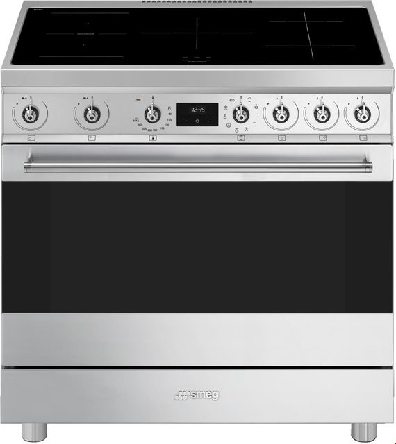 Smeg Stand-Elektroherd C9IMX2 mit Induktionsfeld in Edelstahl - Bild 1