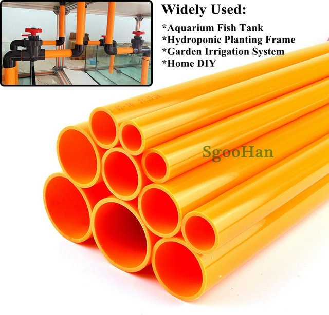 SgooHan 2er-Set PVC Bewässerungsrohre für Aquarium und Garten, Orange, Länge: 49 bis 50 cm, Durchmesser: 20 bis 50 mm - Bild 1